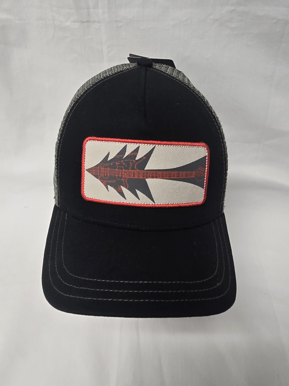 Pistil Trucker Men's Black Hat with Guitar Patch